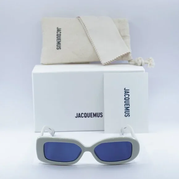 Jacquemus ROND CARRE JAC/11 C2 Rectangle Sunglasses - White/Blue display picture 3